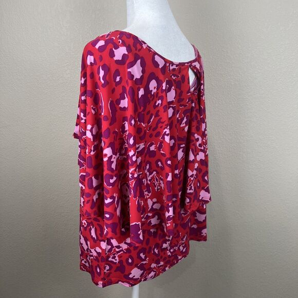 Imam Shirt Women Small Pink Red Purple Animal‎ Print Bold Leopard Cheetah - Picture 3 of 13